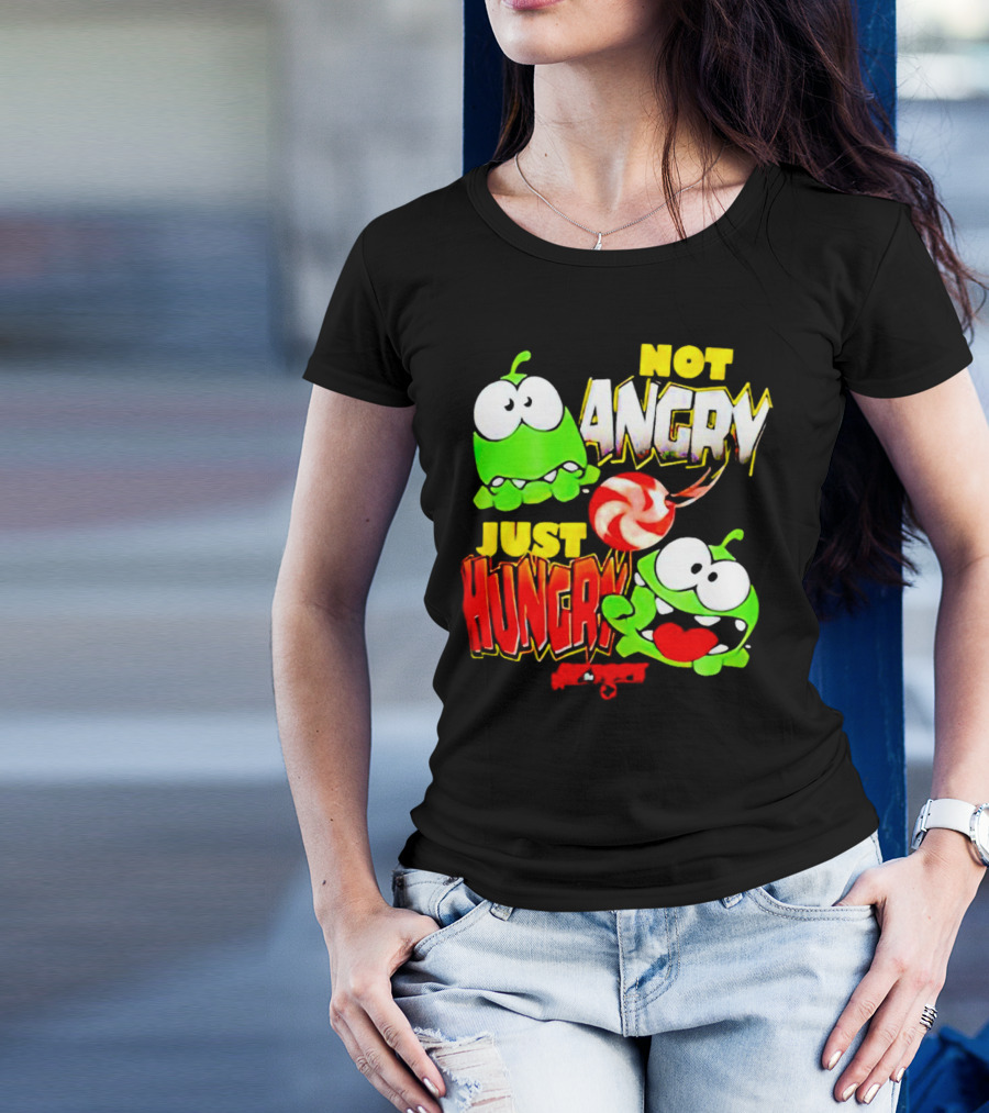 Om Nom Not Angry Just Hungry Cut The Rope Candy Craving T-Shirt