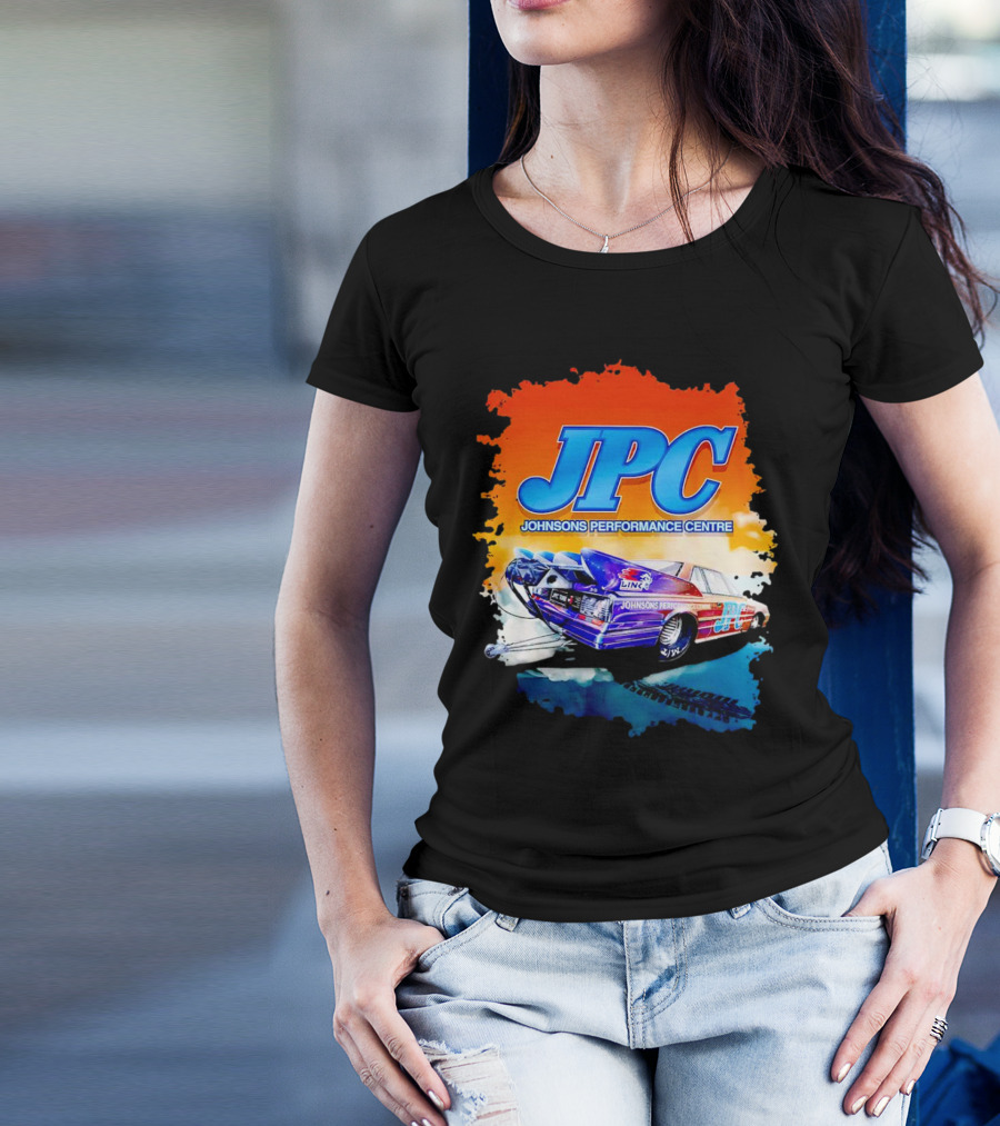 JPC Johnson’s Performance Centre Racing Car And Tire Marks T-Shirt