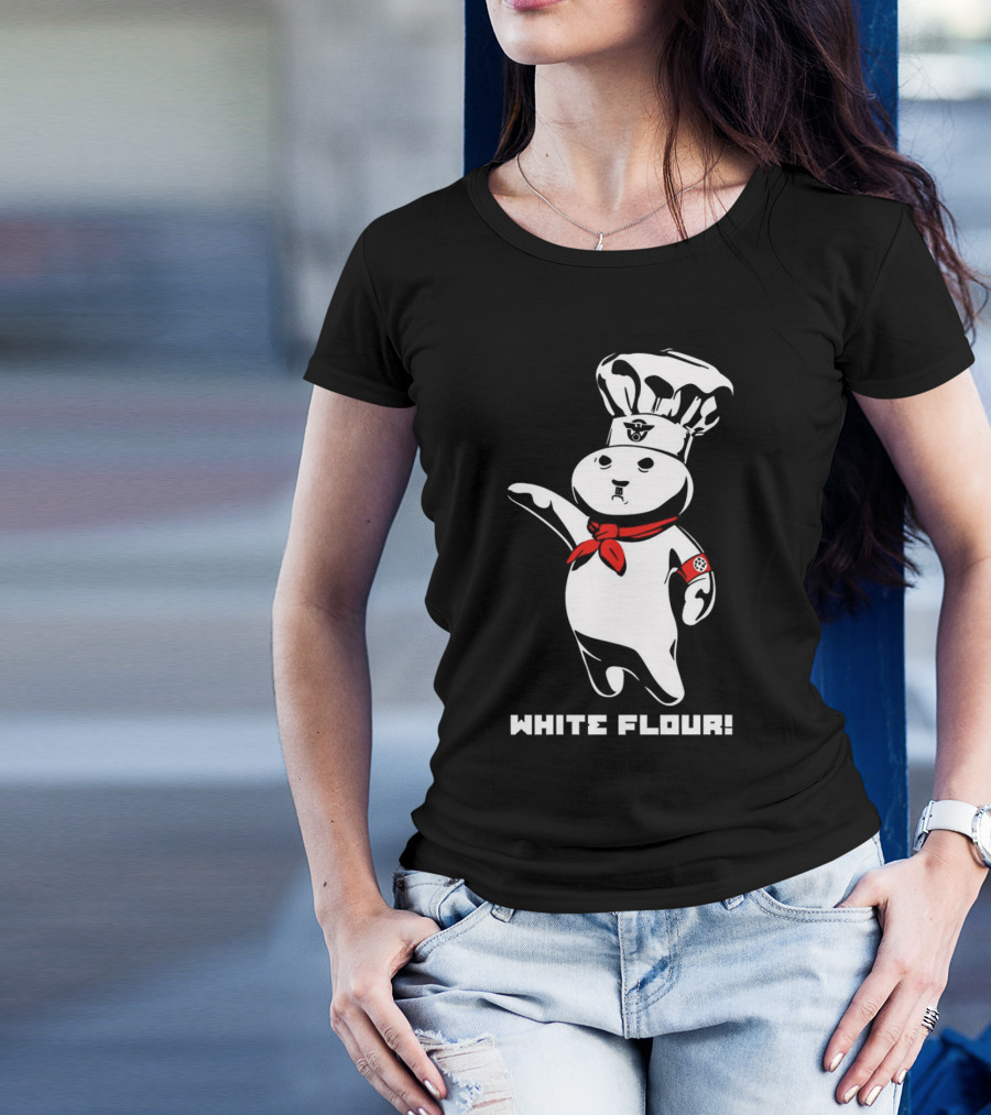 White Flour Funny Character Chef Satire T-Shirt
