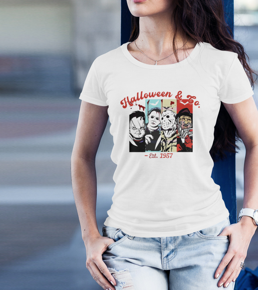 Halloween And Co. Est. 1957 Scary Movie Character Vibes T-Shirt