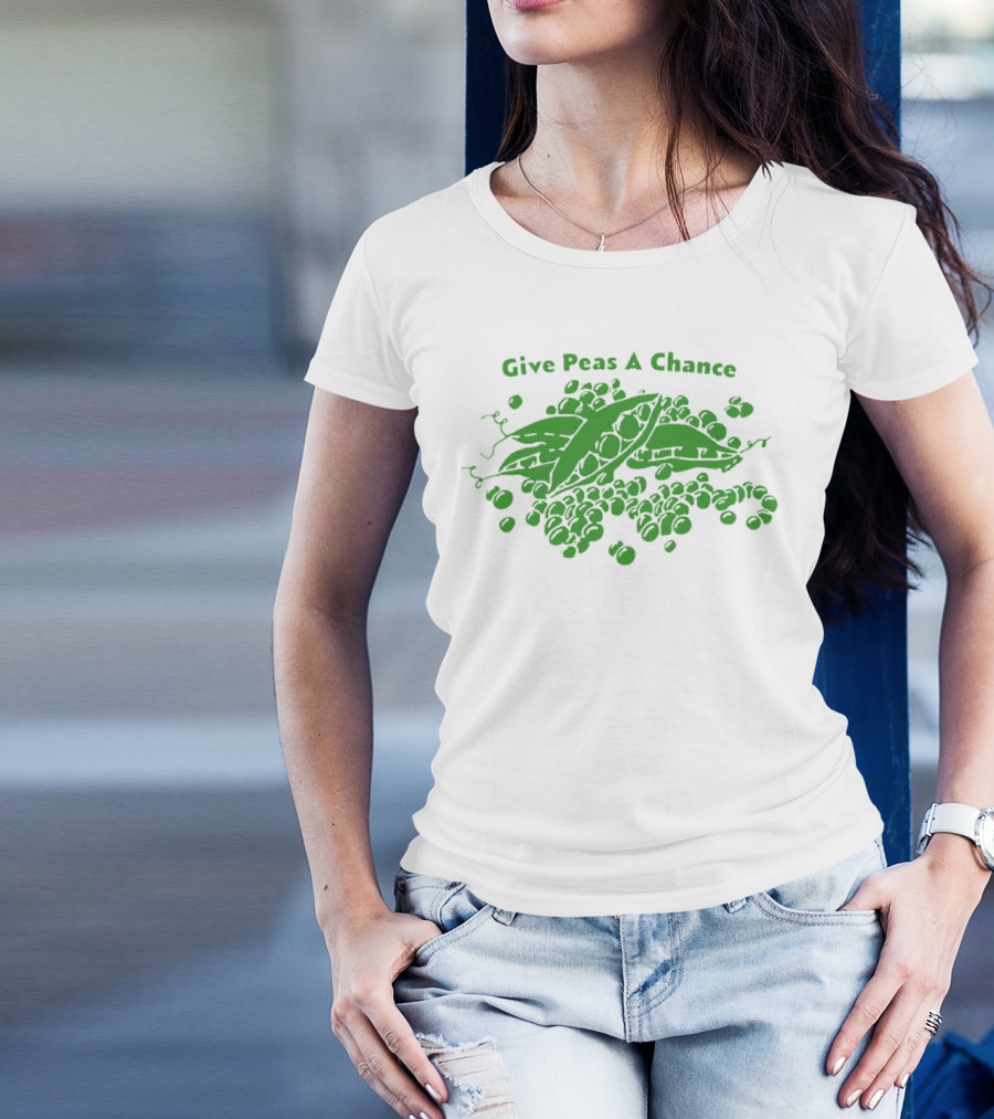 Give Peas A Chance Peapod Green Playful T-Shirt