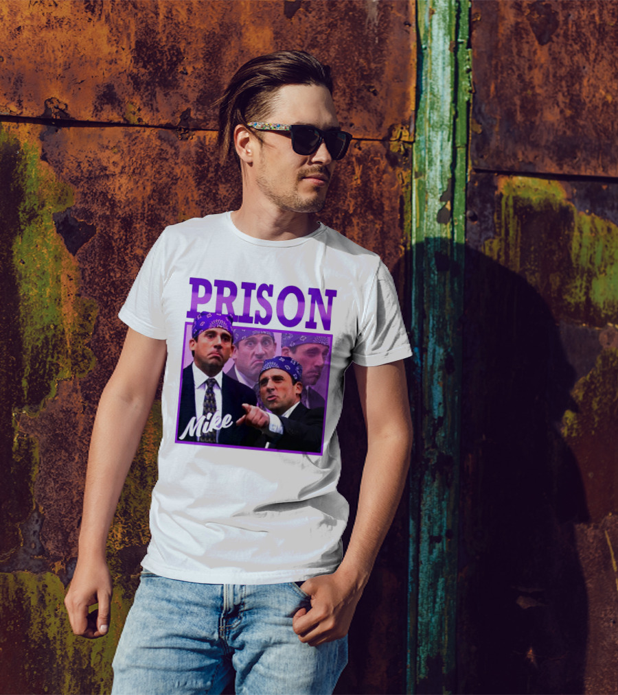 Prison Mike Purple Bandana Multiple Expressions T-Shirt