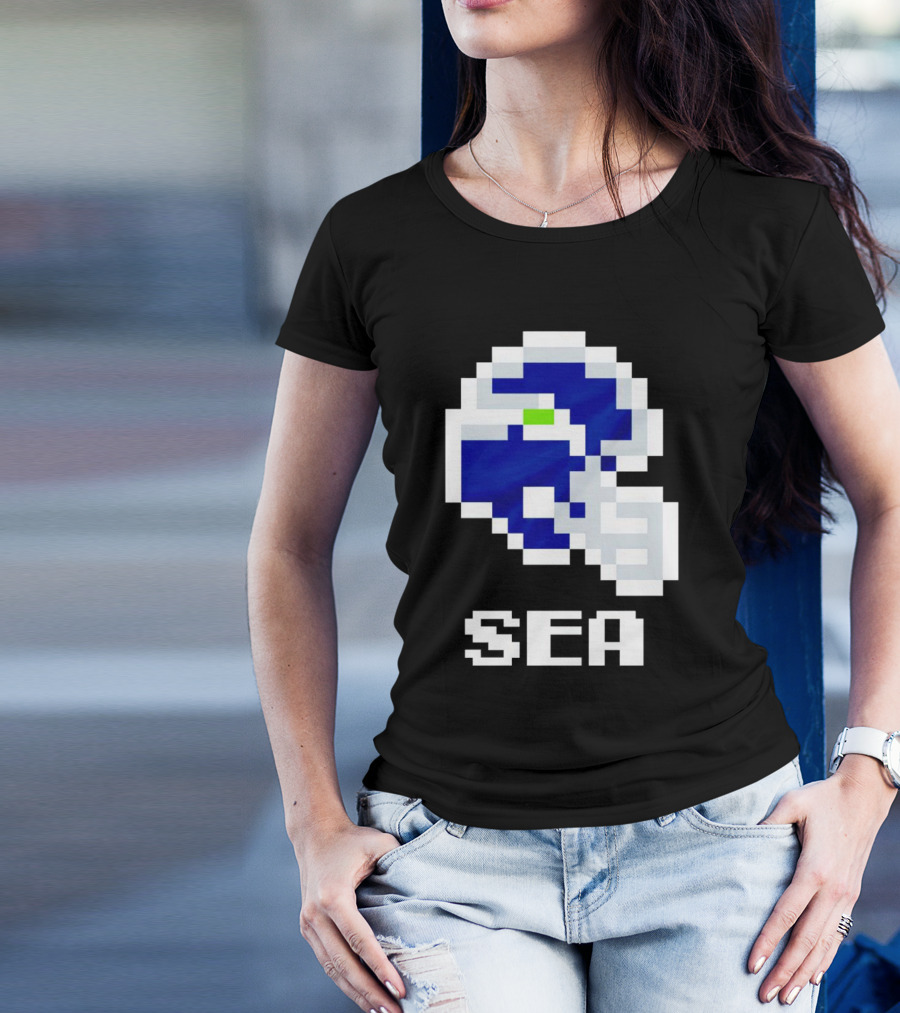 Seahawks Helmet SEA Pixel T-Shirt