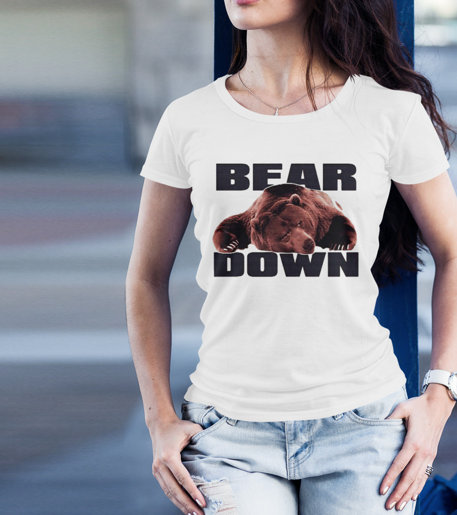 Bear Down Lazy Bear Image T-Shirt