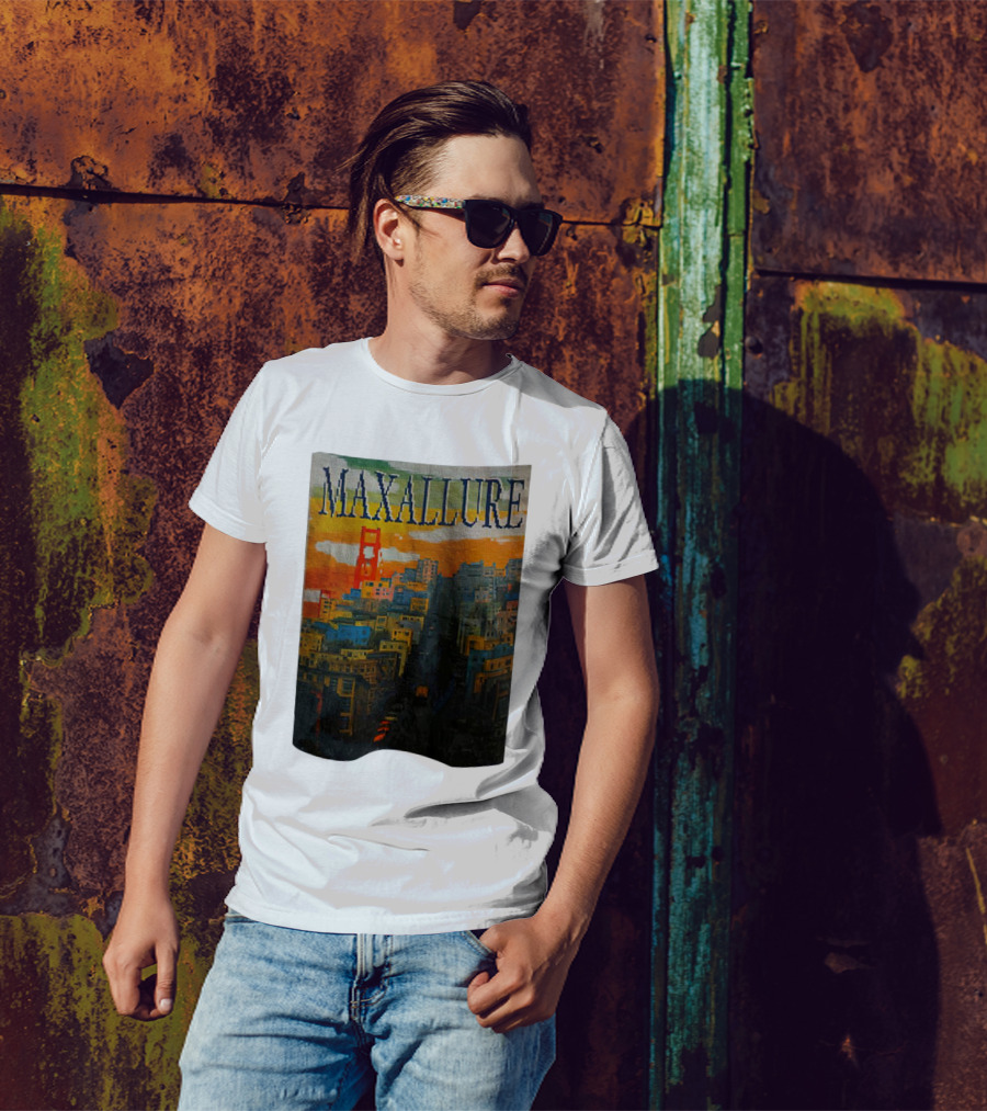 Maxallure Golden Gate Cityscape Skyline T-Shirt