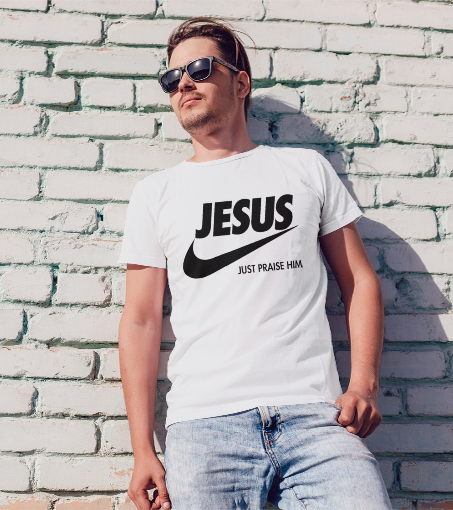 Jesus Just Praise Him Swoosh T-Shirt