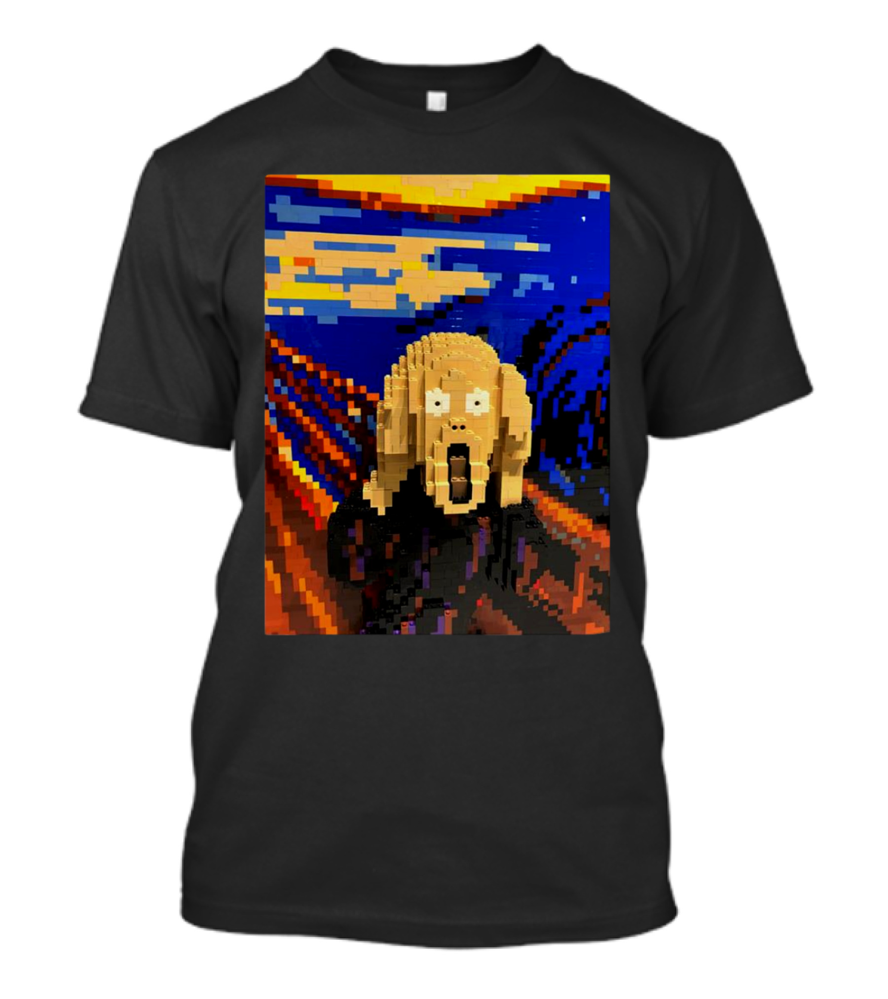 The Lego Scream Edvard Munch Mosaic T-Shirt