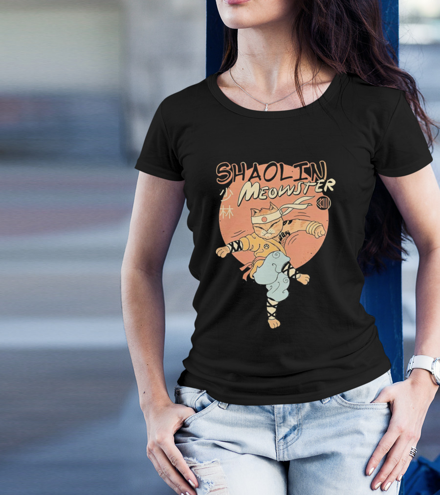 Shaolin Meowster Martial Arts Cat XIII T-Shirt