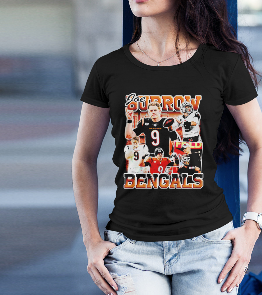 Joe Burrow Bengals Legends Number 9 Quarterback Cincinnati NFL Stars T-Shirt