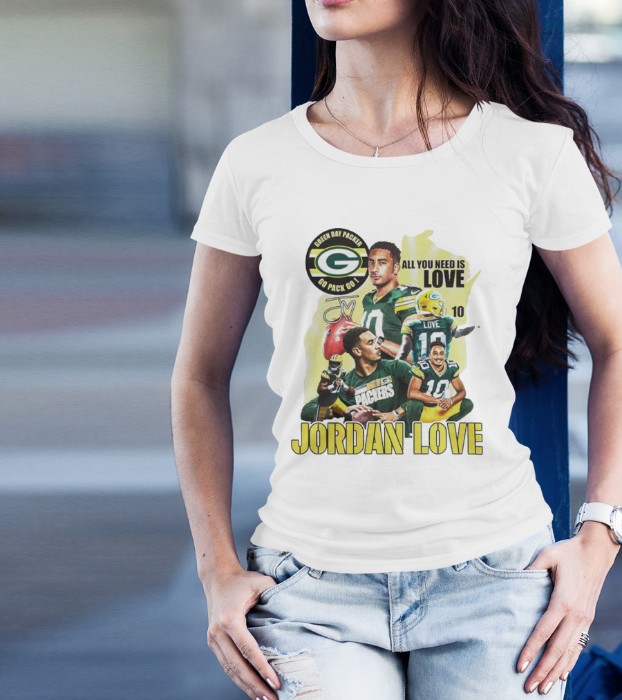 Green Bay Packers Jordan Love All You Need Is Go Pack Go Signature T-Shirt