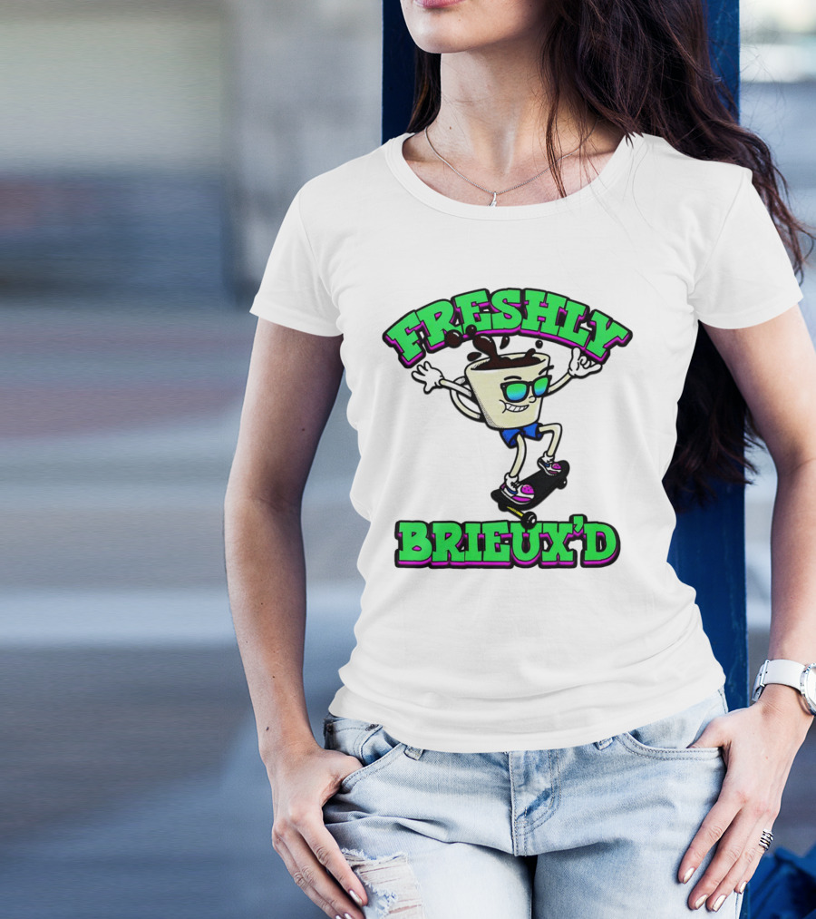 Freshly Brieux'd Skateboarding Cup Character T-Shirt