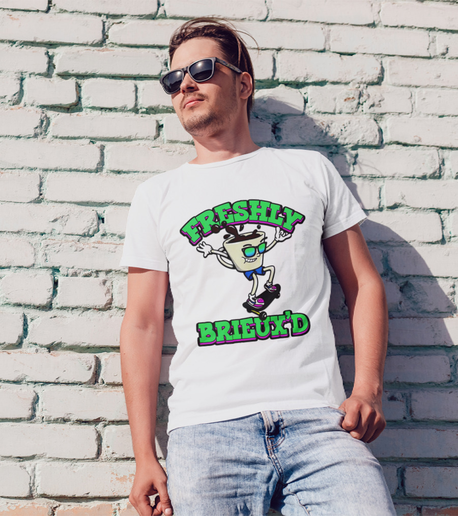 Freshly Brieux'd Skateboarding Cup Character T-Shirt