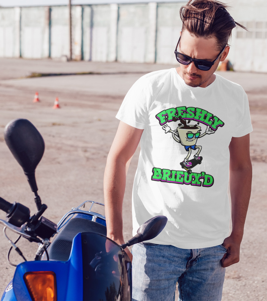 Freshly Brieux'd Skateboarding Cup Character T-Shirt