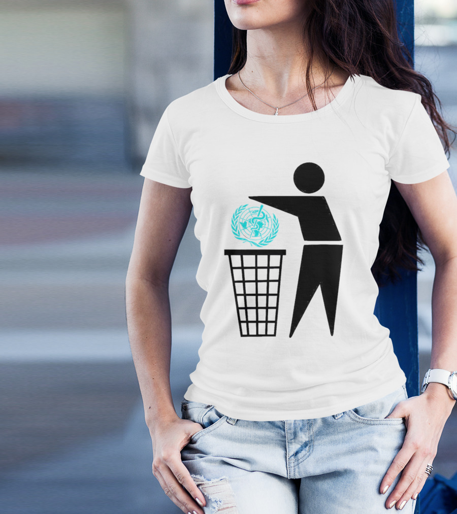 Bin The WHO Emblem Discard Gesture T-Shirt