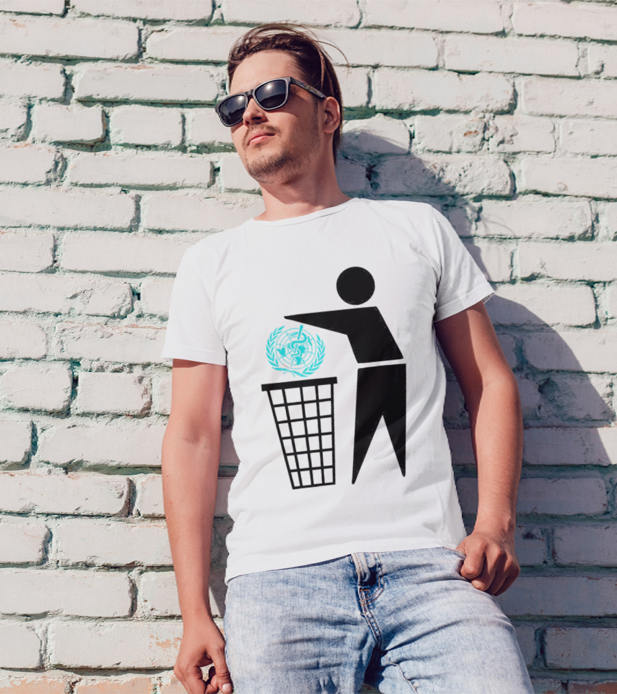 Bin The WHO Emblem Discard Gesture T-Shirt