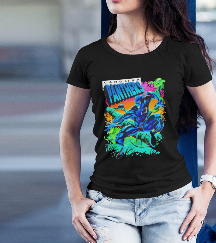 Carolina Panthers Black Panther Jungle Action T-Shirt