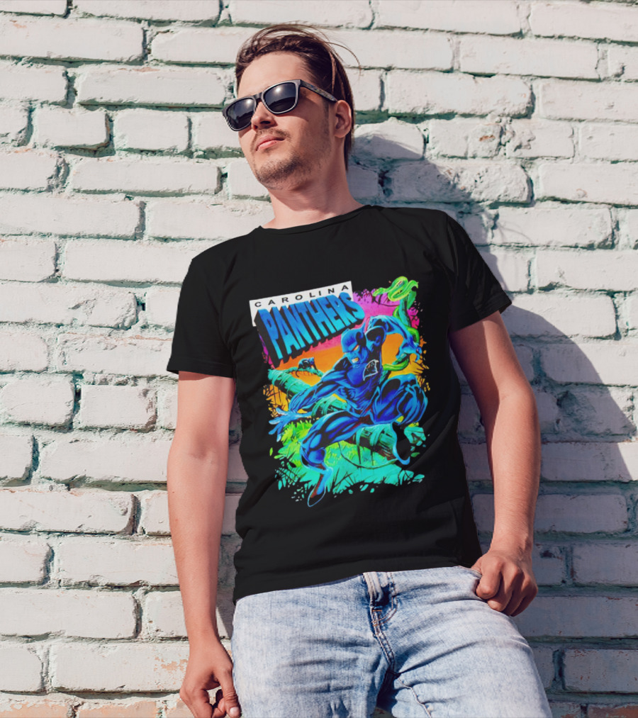 Carolina Panthers Black Panther Jungle Action T-Shirt