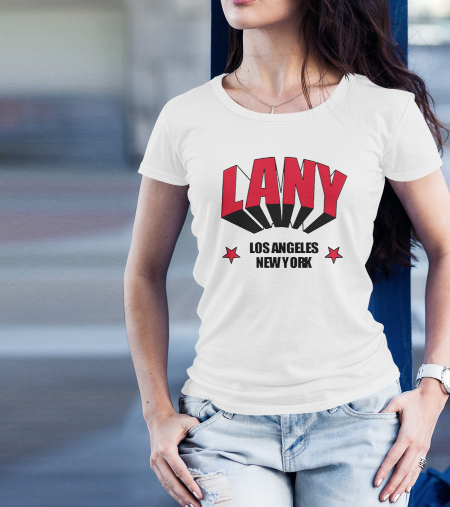 LANY Los Angeles New York Bold Red Stars T-Shirt