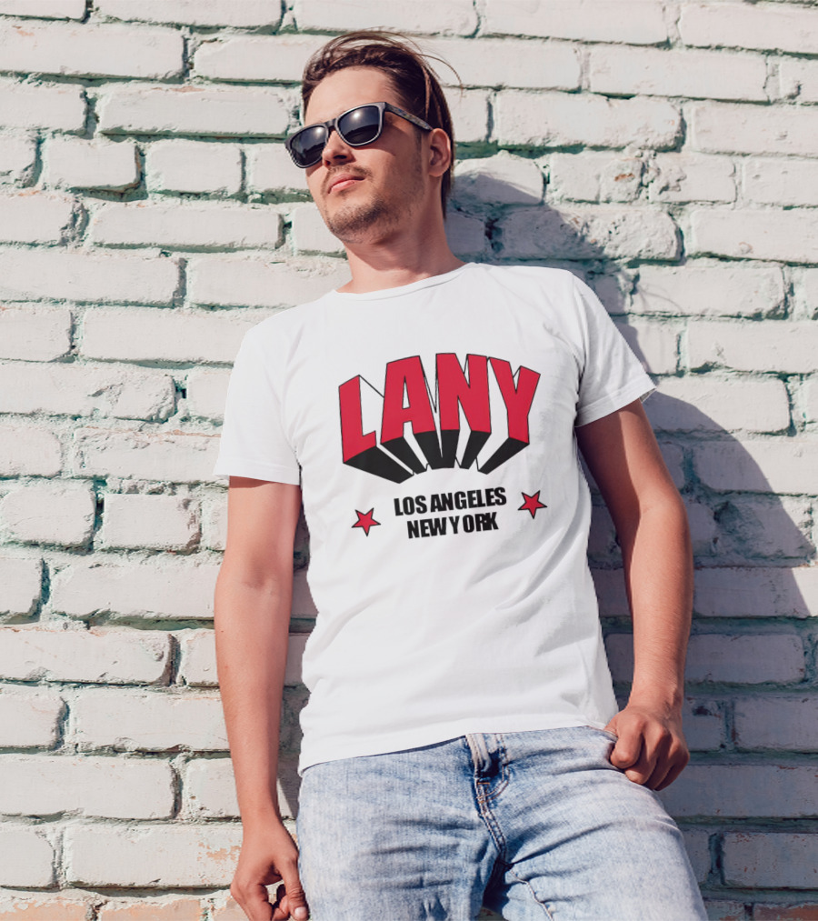 LANY Los Angeles New York Bold Red Stars T-Shirt