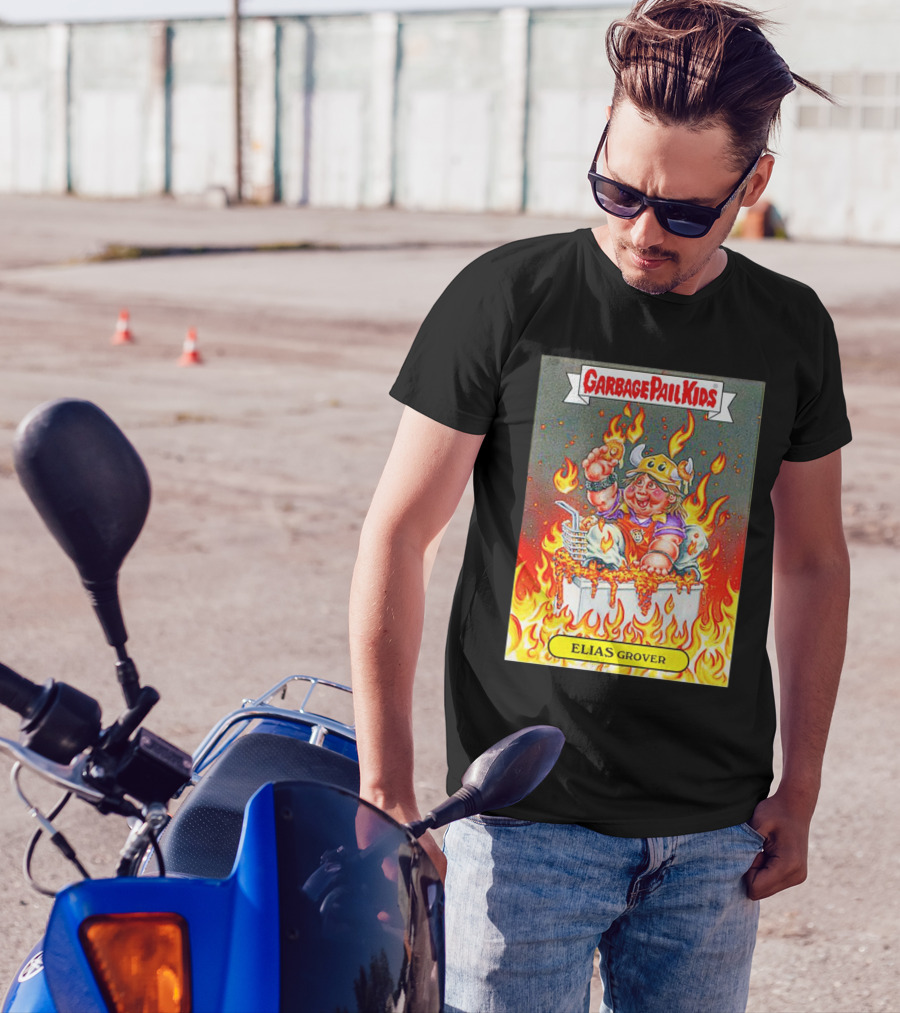 Garbage Pail Kids Elias Grover Viking Costume In Flames T-Shirt