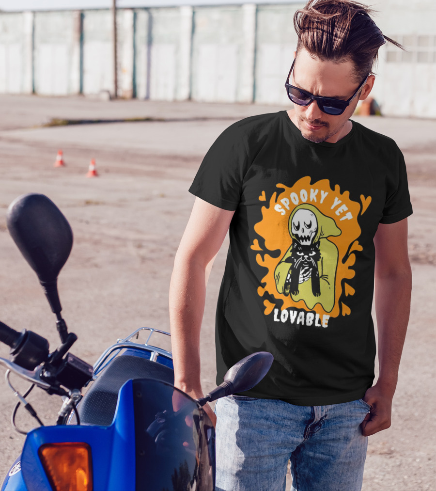 Spooky Yet Lovable Ghost And Cat T-Shirt
