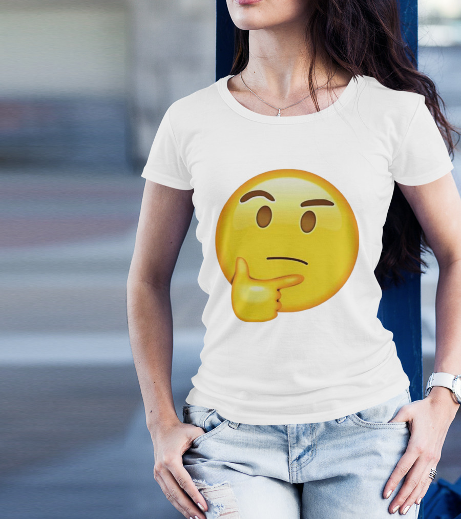 Moji Curious Thinking Face Emoji T-Shirt