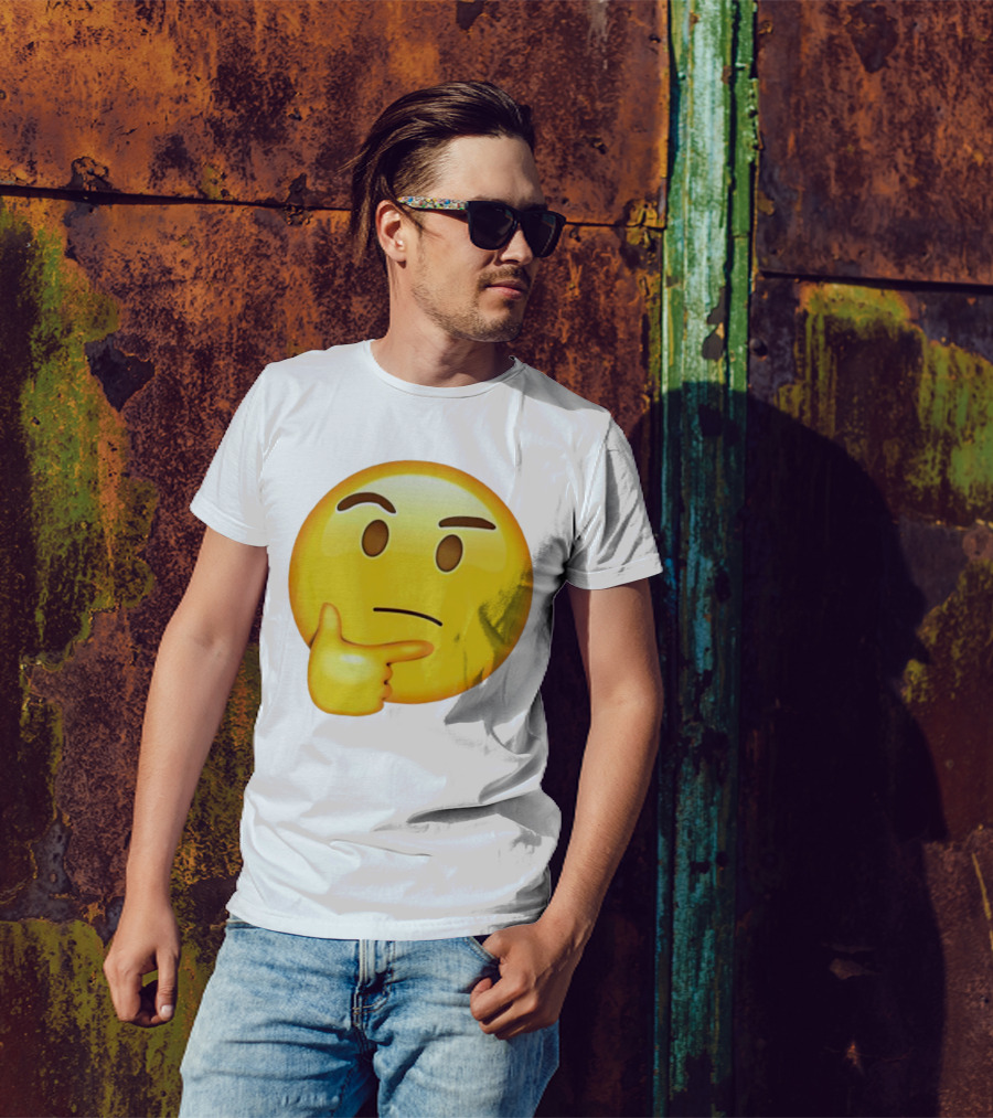 Moji Curious Thinking Face Emoji T-Shirt