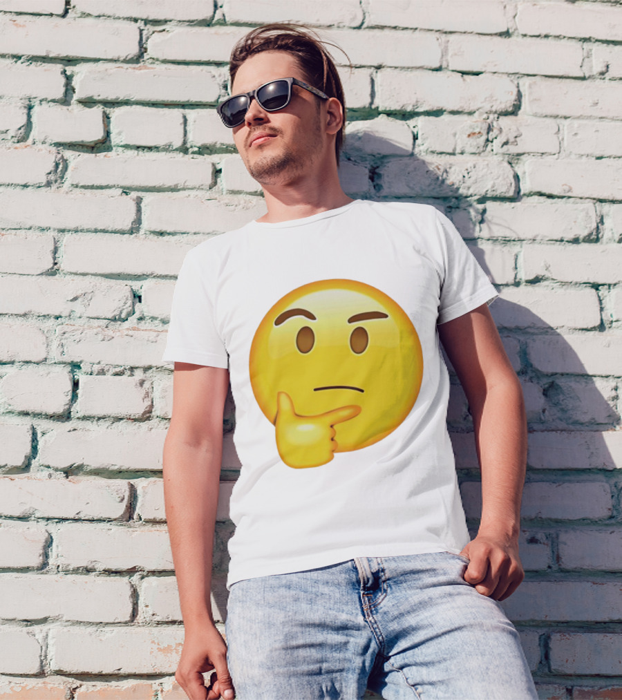 Moji Curious Thinking Face Emoji T-Shirt