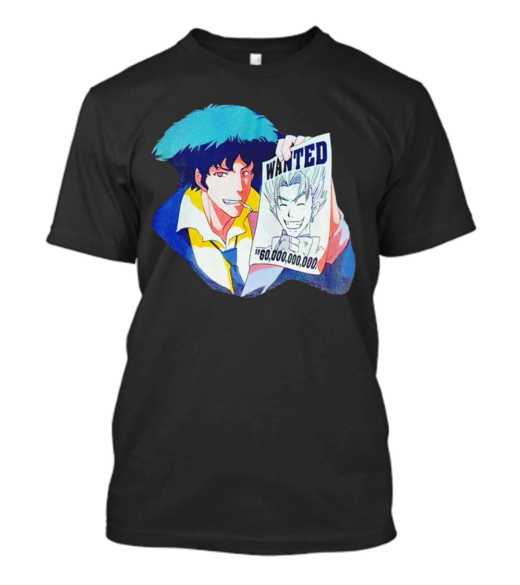 Spike Spiegel Wanted Poster 60,000,000,000 Cowboy Bebop T-Shirt