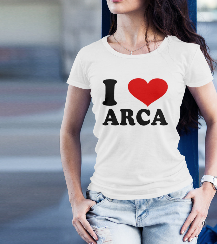 I Heart Arca Bold Text With Red Heart T-Shirt