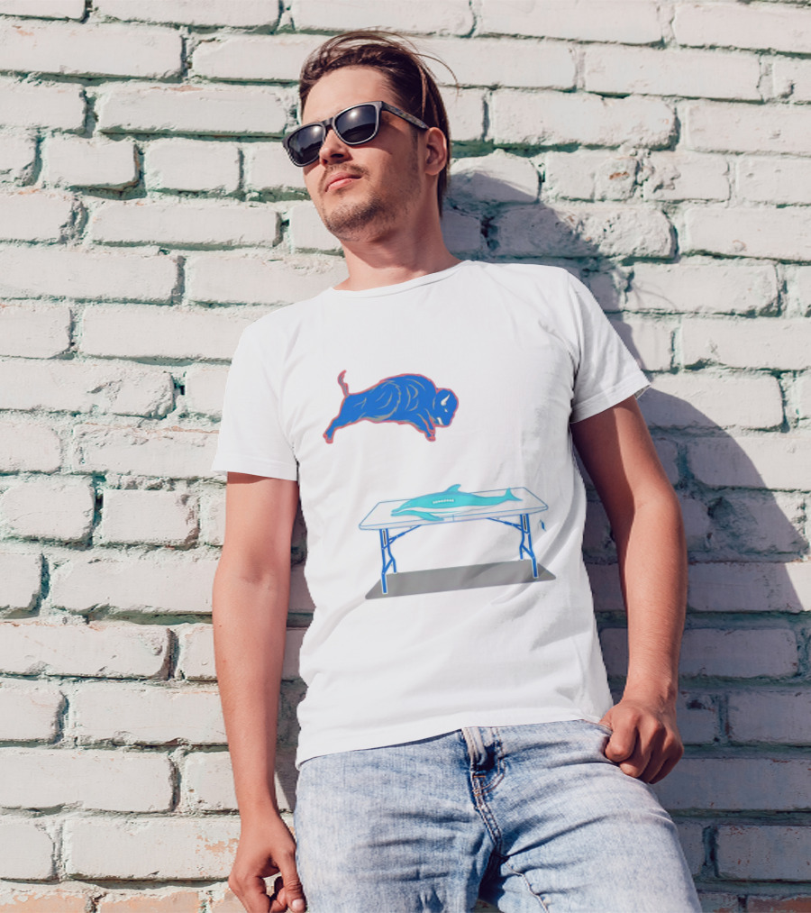 Buffalo Bills Jumping Over Table Miami Dolphins T-Shirt