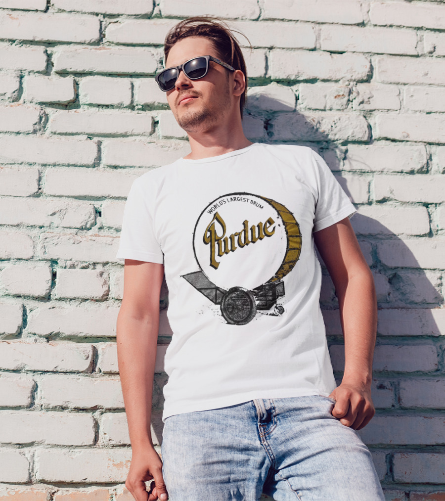World's Largest Drum Purdue Black And Gold Band Heritage T-Shirt