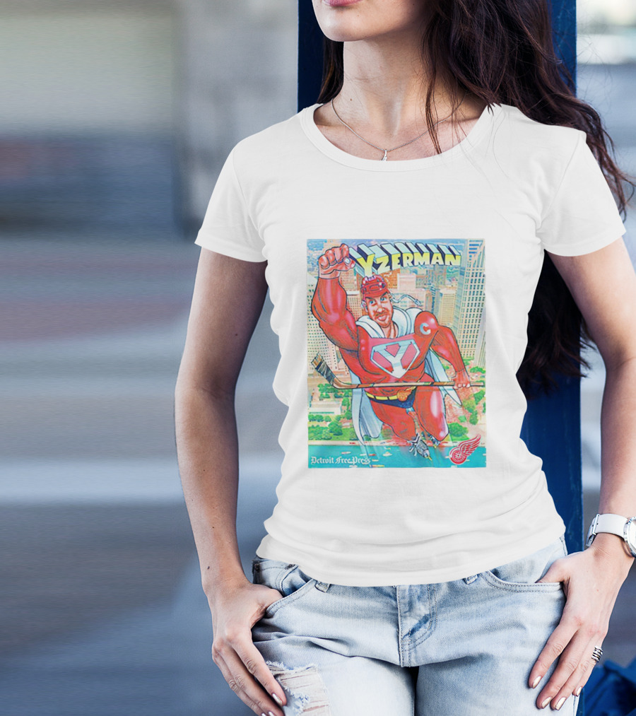 Yzerman Superman Detroit Free Press Red Wings T-Shirt