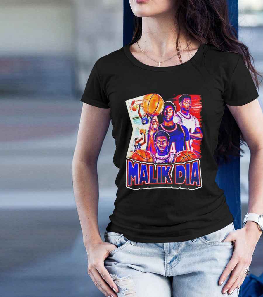 Malik Dia Basketball Vintage Number 4 T-Shirt