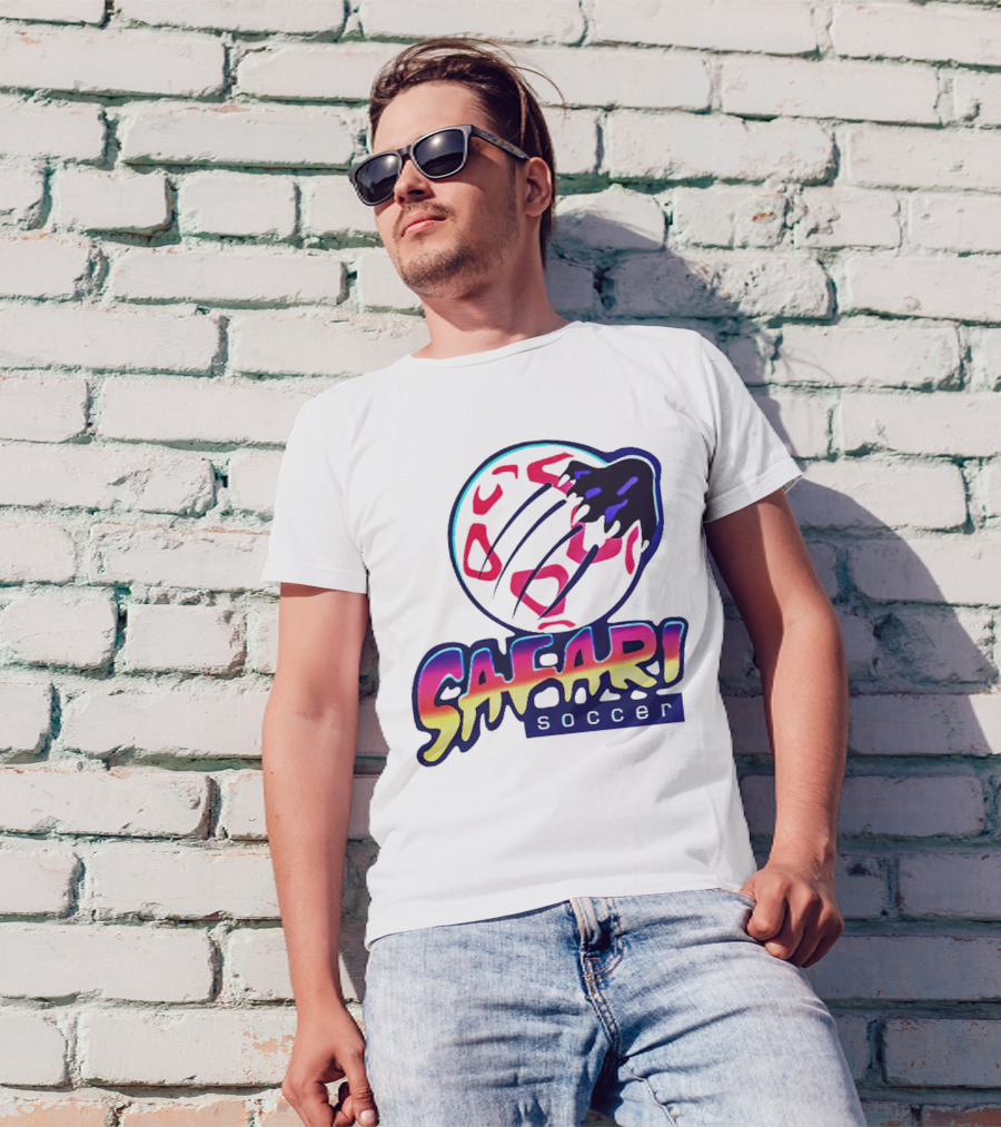 Detroit Safari Soccer Neon Animal Print球 T-Shirt