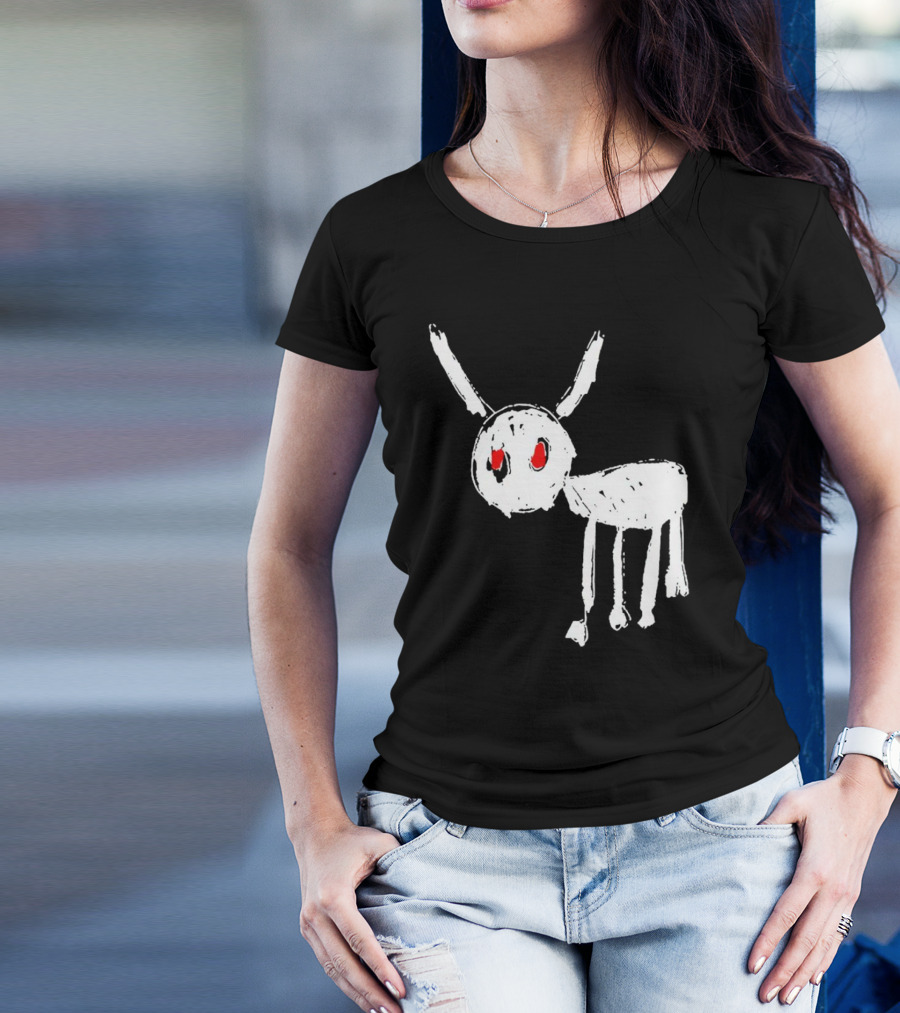 Drake For All The Dogs White Sketch Red Eyes T-Shirt