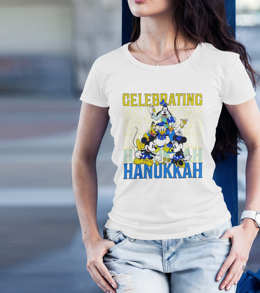 Celebrating Hanukkah Mickey Mouse And Friends T-Shirt