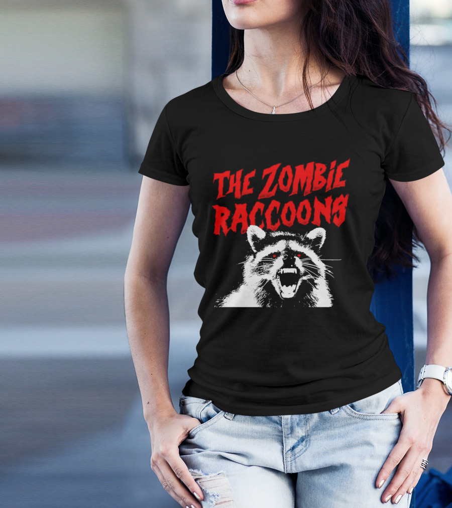 The Zombie Raccoons Fierce Creature Horror T-Shirt