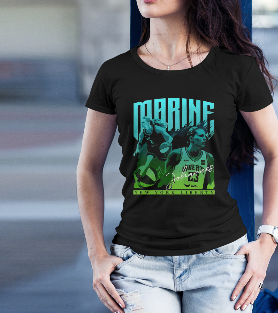 Marine Johannes New York Liberty Signature Jersey Number 23 Webu Basketball T-Shirt