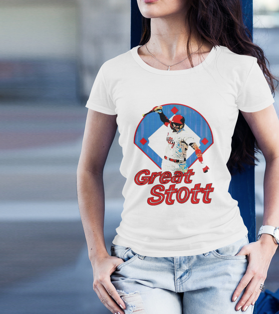 Great Stott Philadelphia Phillies Bat Spike T-Shirt