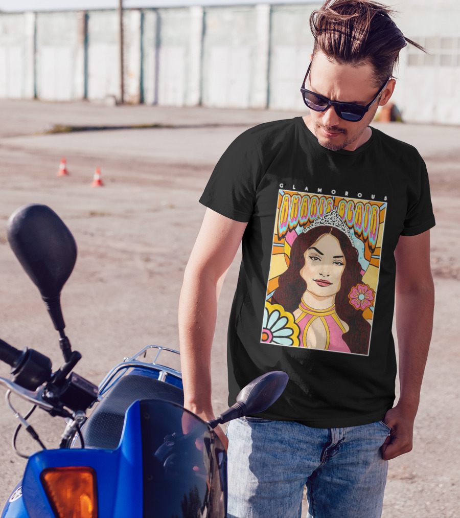 Glamorous Amaris Blair Psychedelic Floral Art With Tiara T-Shirt