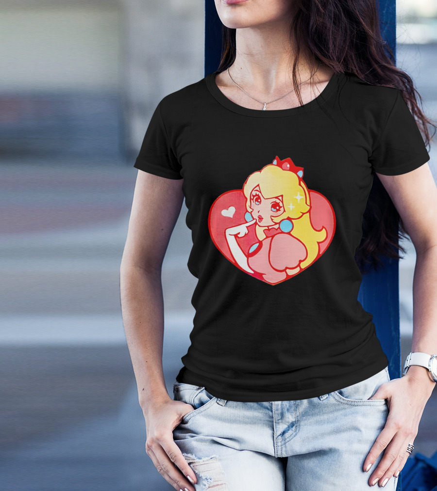 Jivke Princess Peach Heart T-Shirt