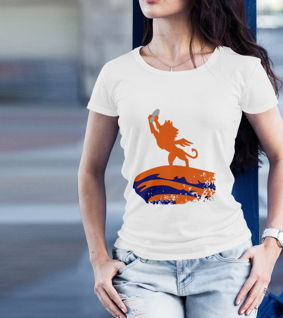 Fc Cincinnati King Of The Shield Orange Lion Crowned On Mound T-Shirt