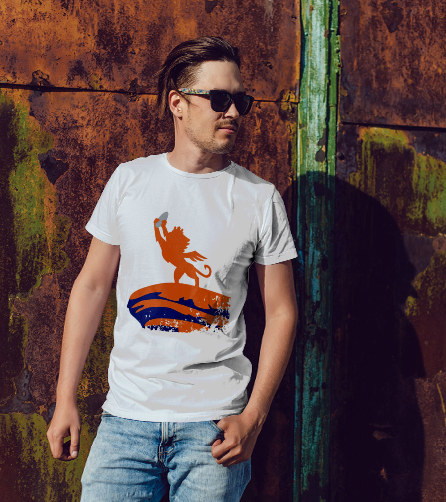 Fc Cincinnati King Of The Shield Orange Lion Crowned On Mound T-Shirt