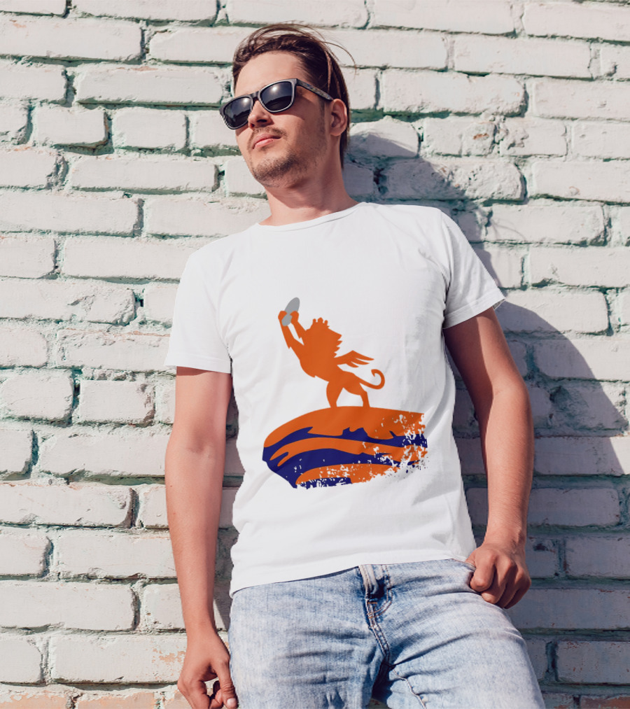 Fc Cincinnati King Of The Shield Orange Lion Crowned On Mound T-Shirt