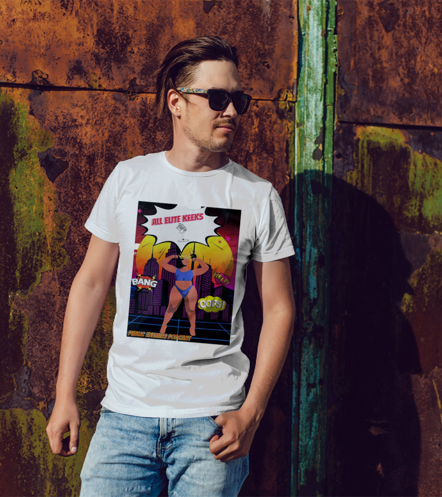All Elite Keeks Public Enemies Podcast Bang Help Oops T-Shirt