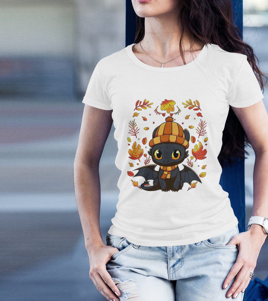Fall Night Fury Thanksgiving Autumn Leaves T-Shirt