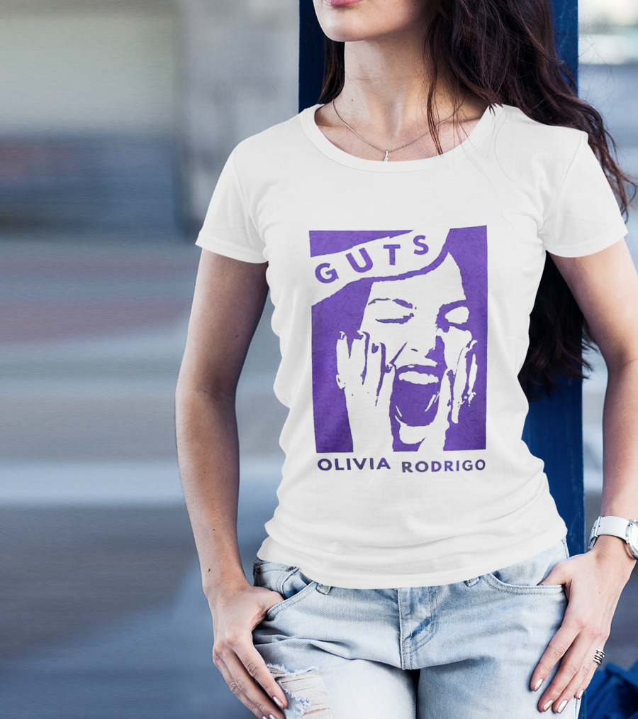 Guts Olivia Rodrigo Vintage Purple Face T-Shirt