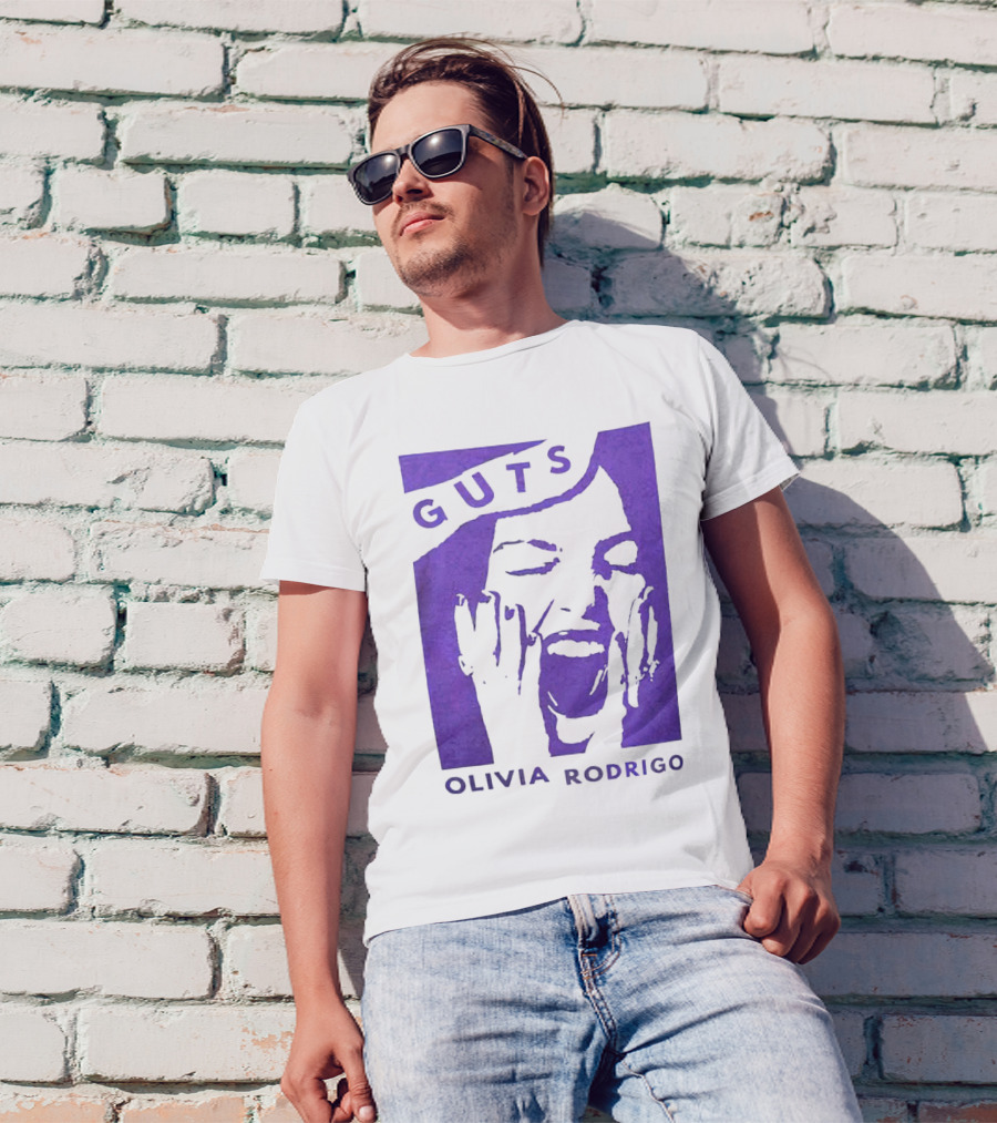 Guts Olivia Rodrigo Vintage Purple Face T-Shirt