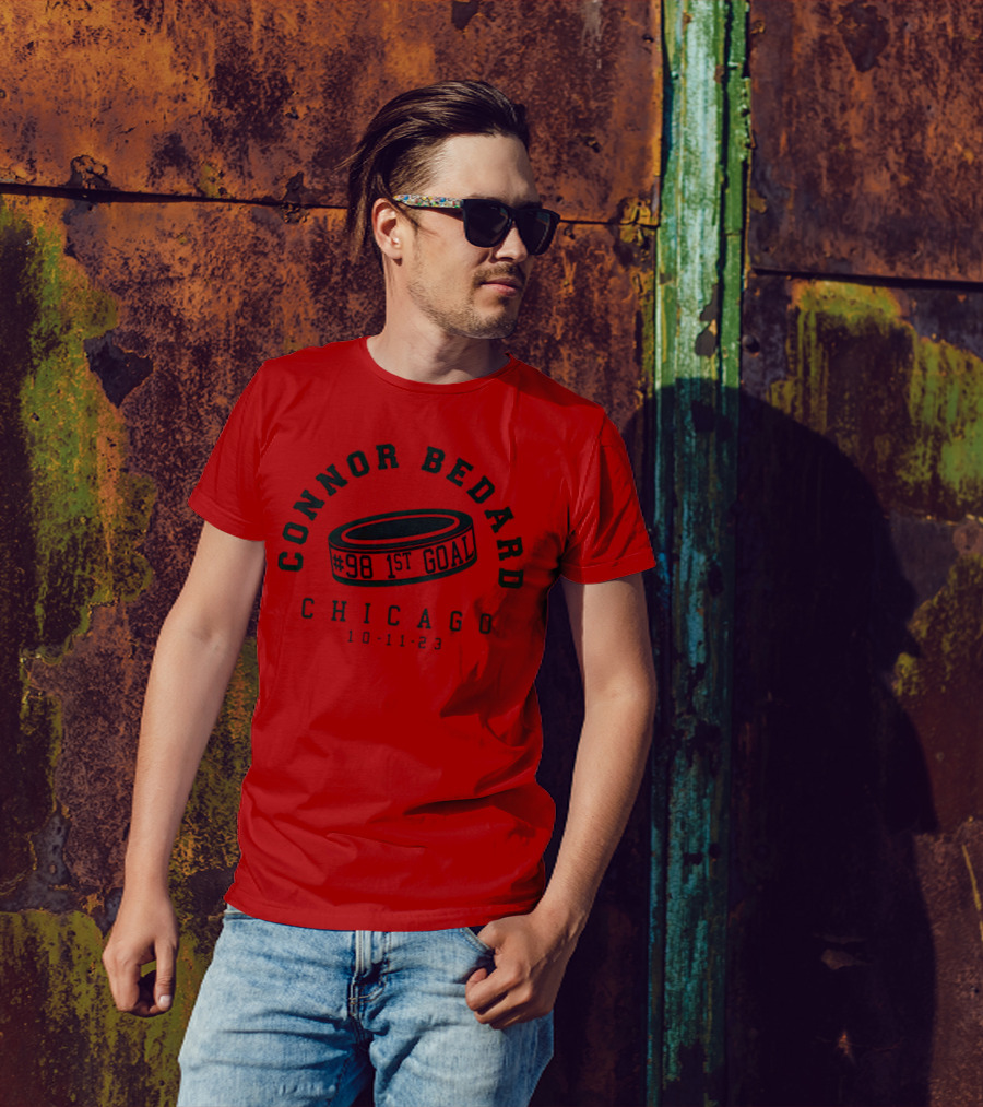 Connor Bedard #98 1st Goal Chicago 10-11-23 T-Shirt